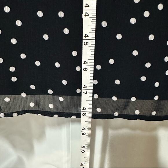 DKNY 18W Navy Blue Short Sleeve‎ Polka Dot V-neck Chiffon Midi Dress Church Work - Picture 7 of 7